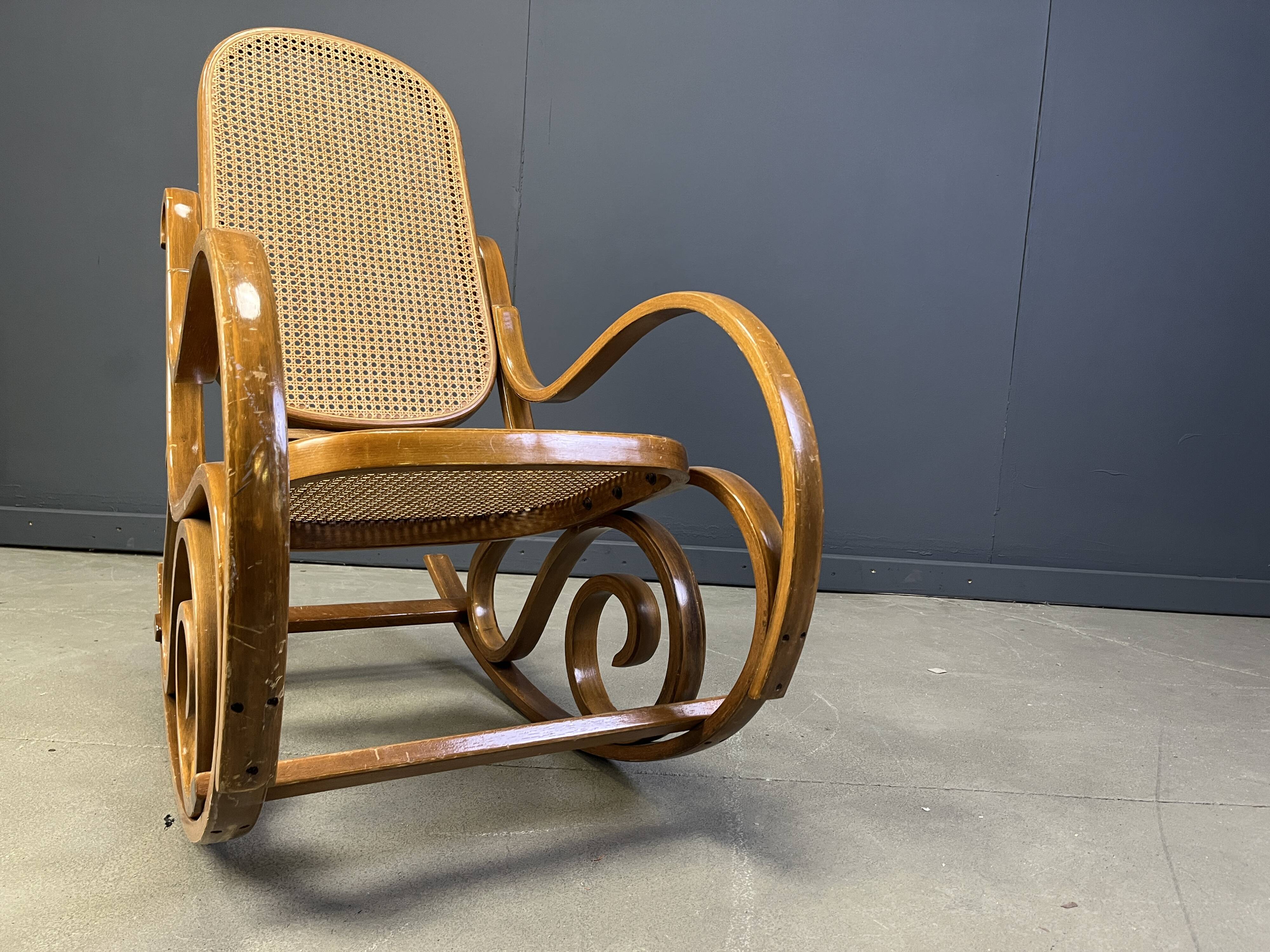 Vintage bentwood rocking chair, 1960s