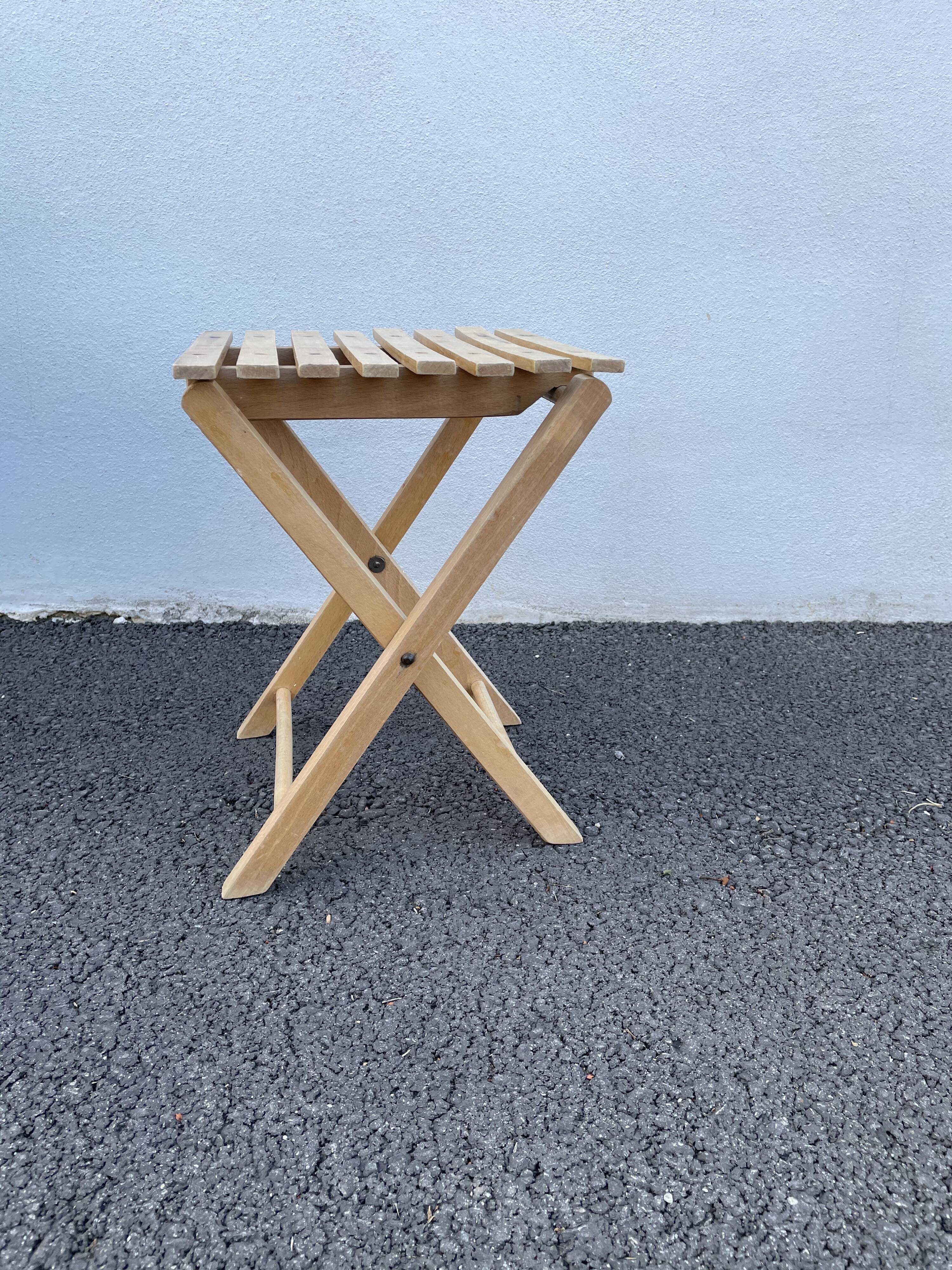 Vintage wooden folding stool