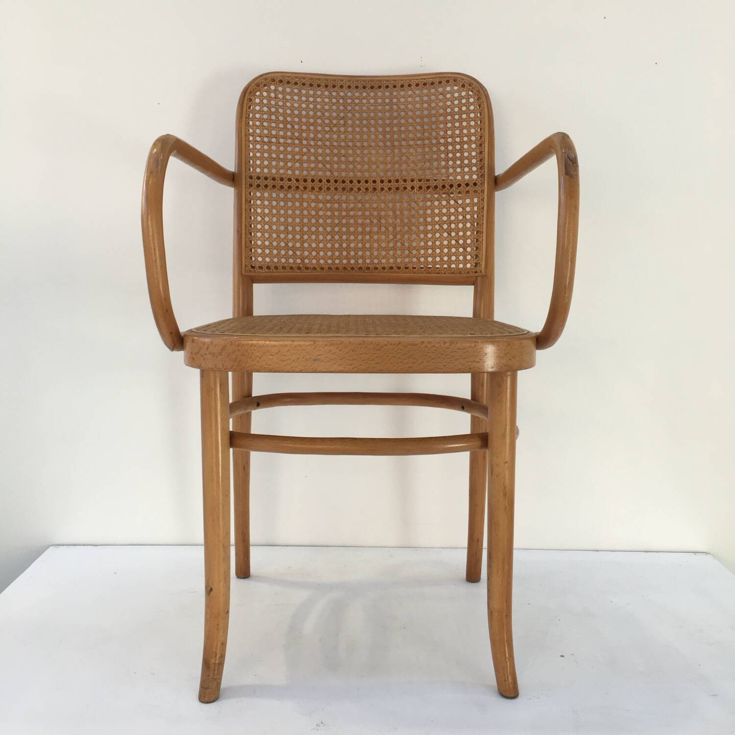 Bentwood and cane armchair