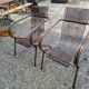 Paire de fauteuils en métal perforé de René Malaval 1950