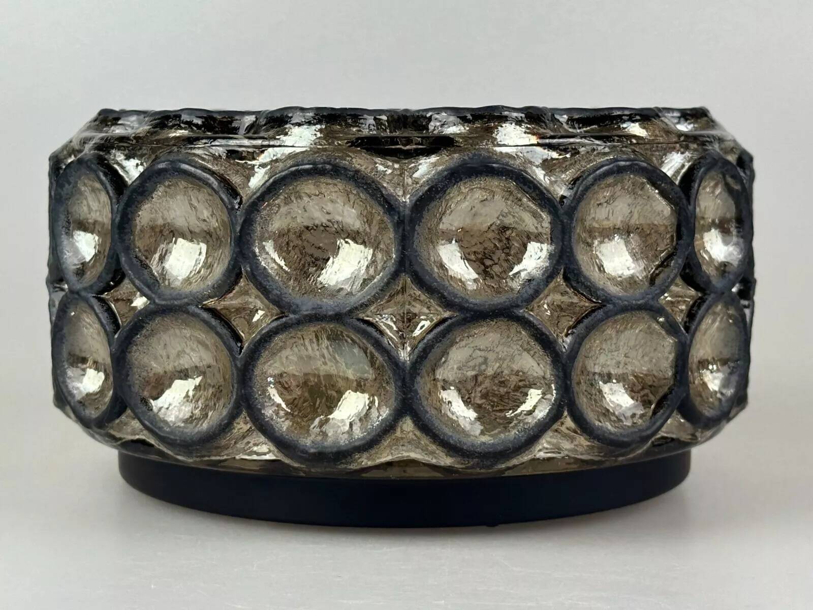 60s 70s ceiling lamp Glashütte Limburg Germany Plafoniere glass & metal