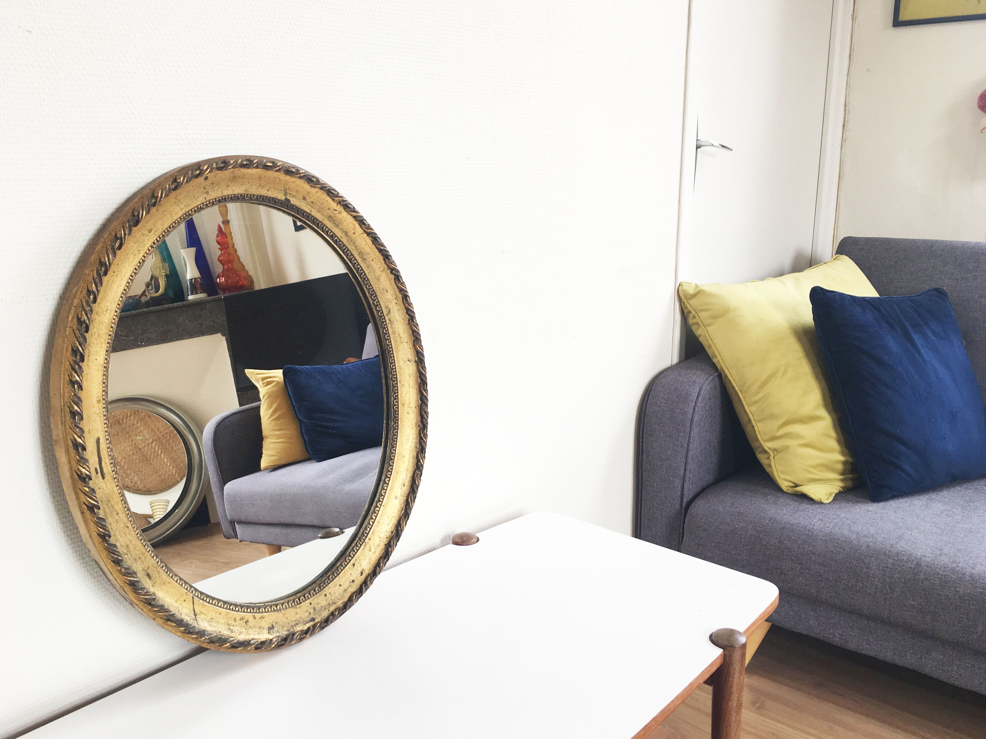 Mirror former oval gold classic 58x48cm