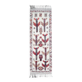 Vintage Turkish Oushak Handmade Wool Cotton White Runner Rug 111x343