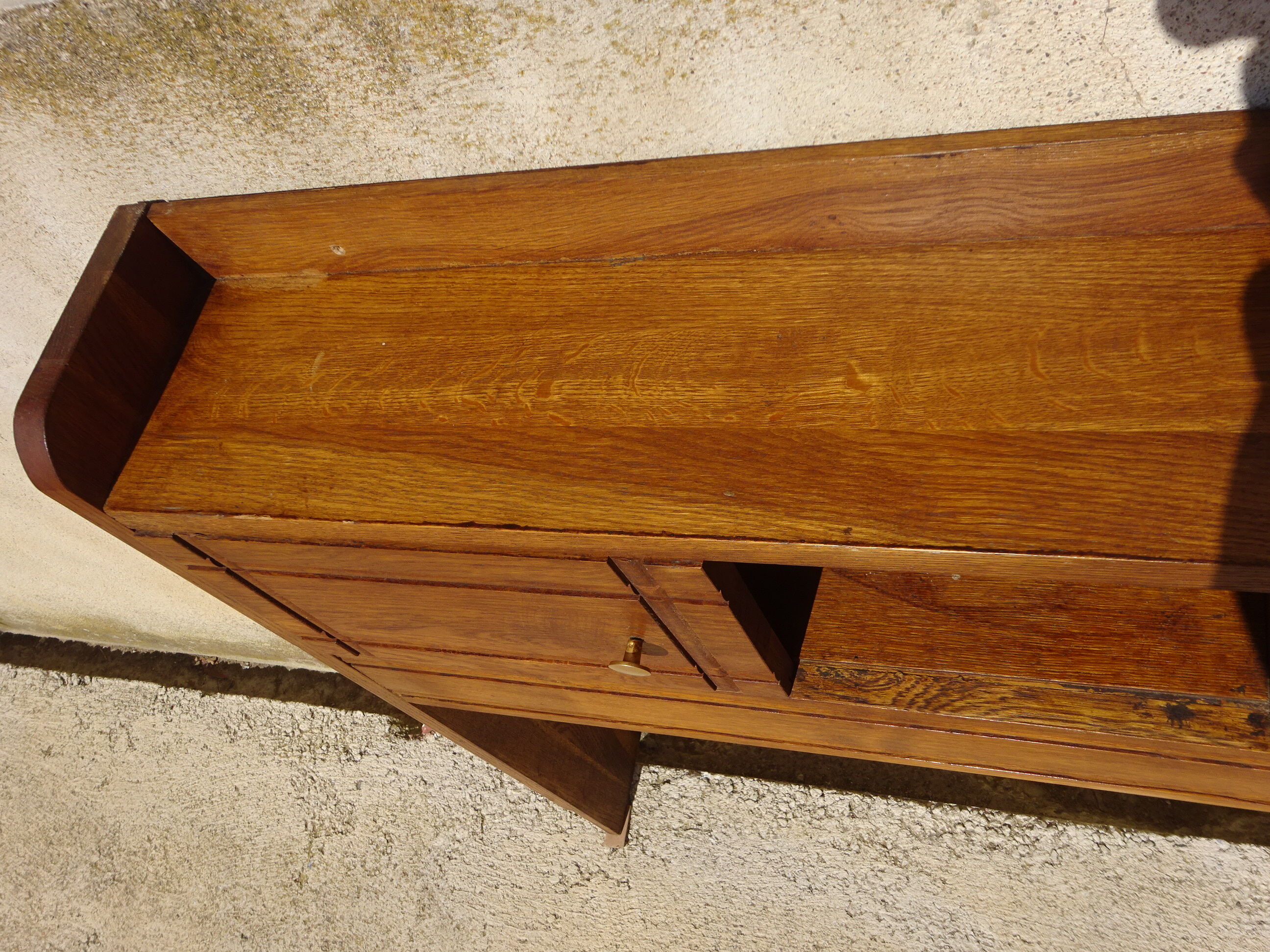 Cozy oak with sliding doors and mirror, art deco era