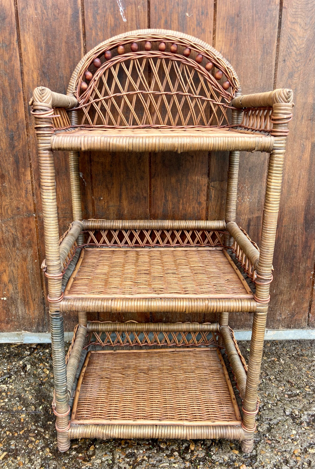 Rattan shelf cabinet