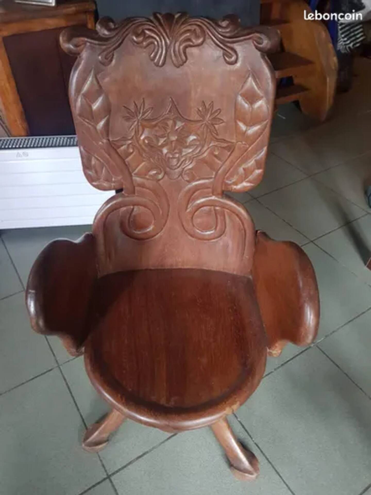 Solid wood chairs inspired by organic shapes sculpted by Gaudi.
