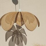 Vintage rattan canning flower suspension