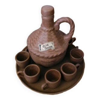 Antique stoneware liqueur service