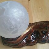 Ceramic lizard lamp and globe