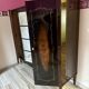 Art Deco style walnut veneer wardrobe – 4 doors and mirror