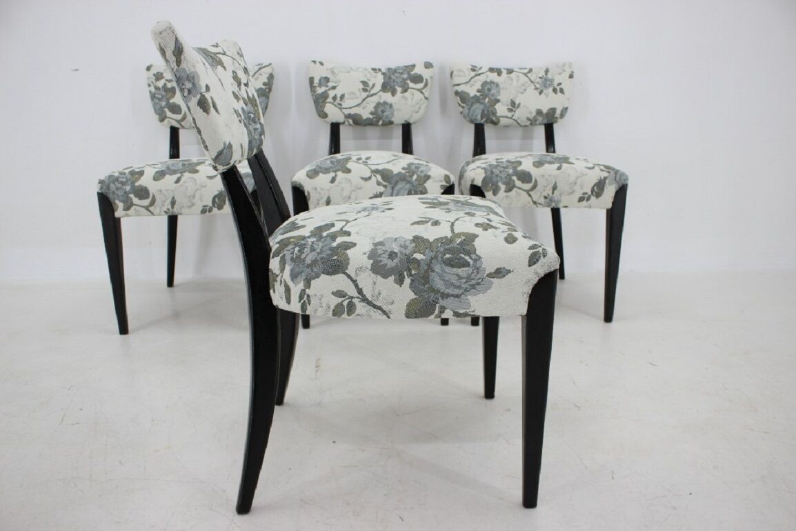 4 1950s Jindrich Halabala dining chairs,Czechoslovakia