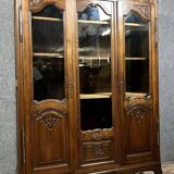 Louis xv style bookcase in solid oak circa 1900-1920