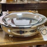 Silver metal dish warmer