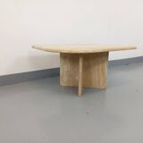Table basse vintage en travertin des années 70