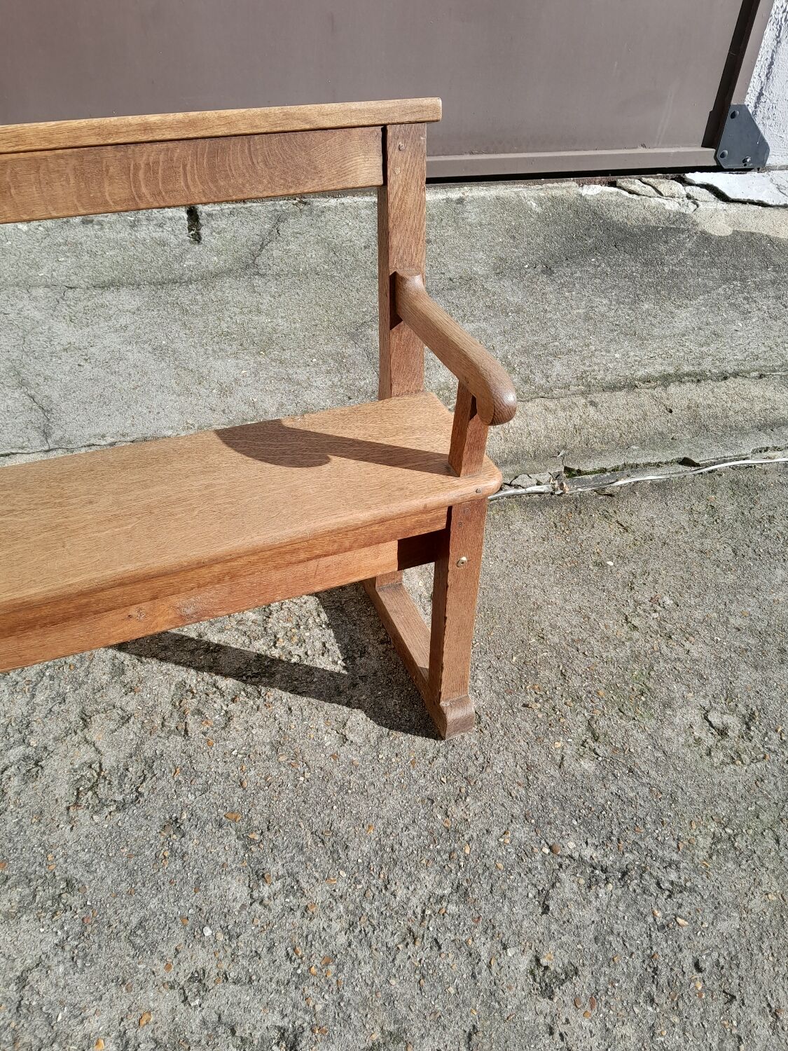 Light solid oak bench