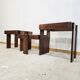 1970s Meblo Frattini Nesting Tables with Smoked Glass