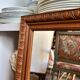 Moulded wooden mirror 52 x 45 cm