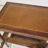 Marquetry table with display case