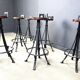 Vintage brutalist wrought iron bar stools, 1970s - set of 6