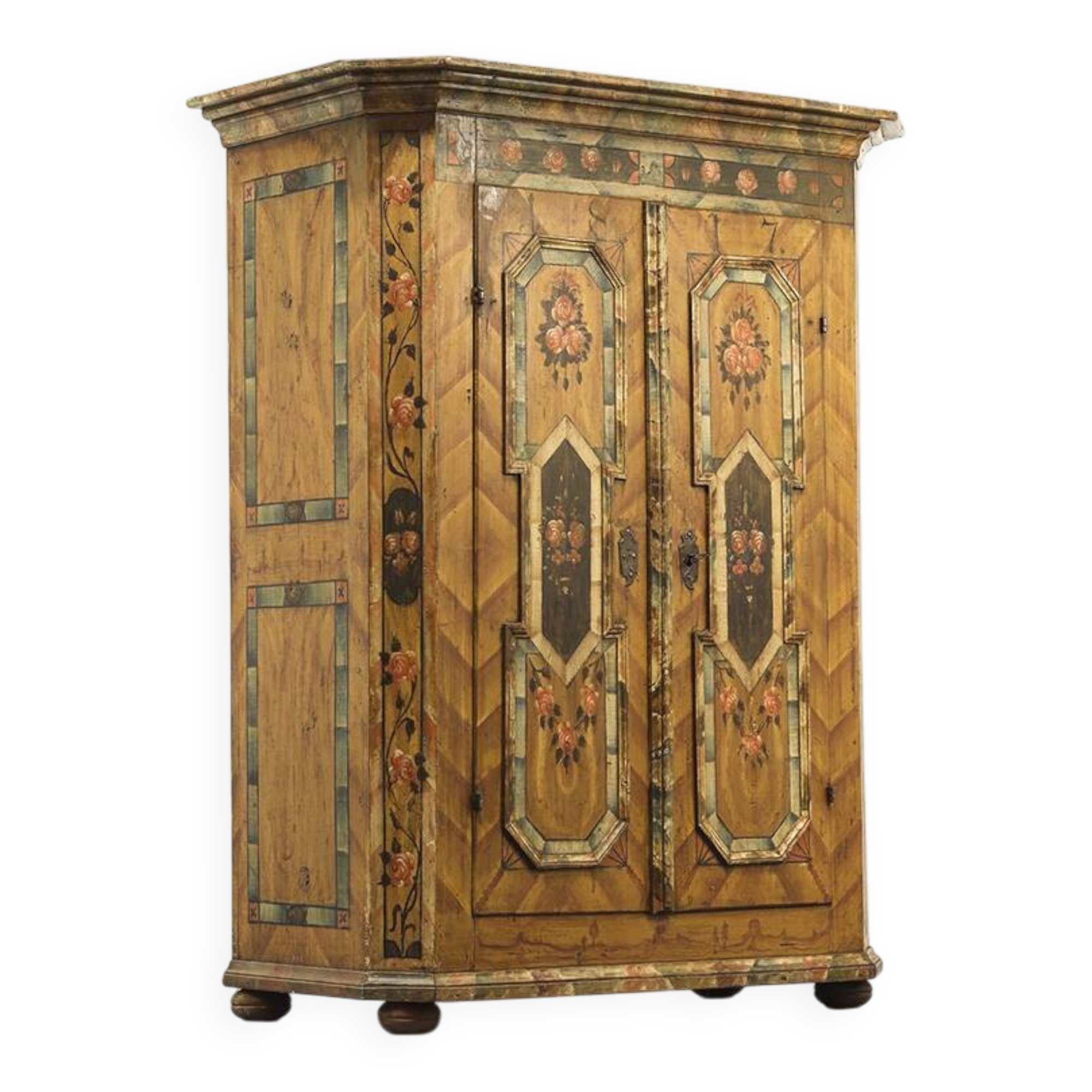 Cabinet de mariage en art populaire peint 1817
