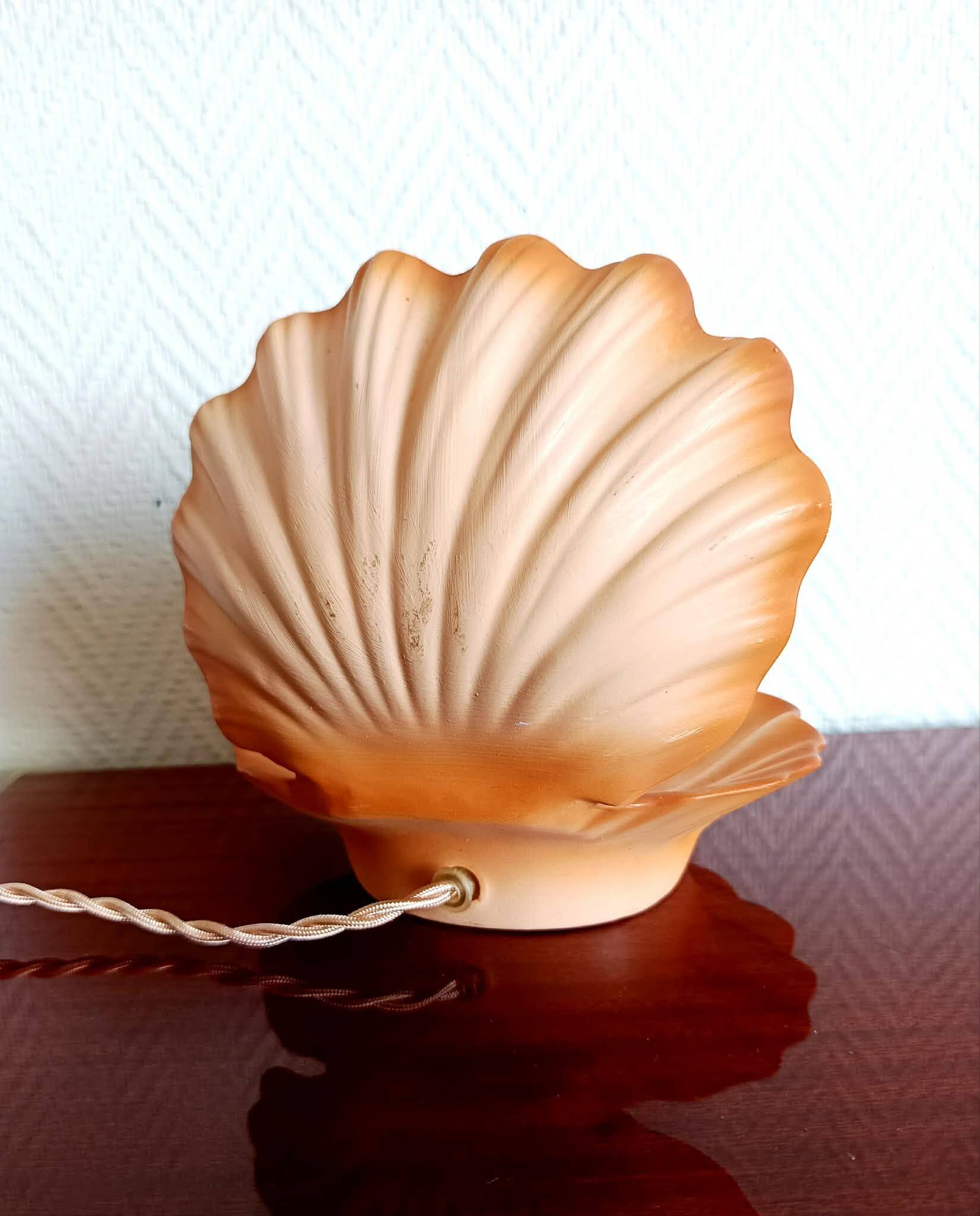 Vintage 1980s shell lamp