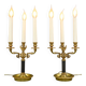 Pair of Chandeliers/Candelabra in Solid Bronze Empire Style Caramel Patina