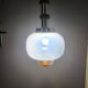 Mazzega glass and chrome mushroom pendant light, Murano, 1960-70, space age