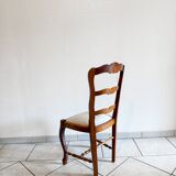 Chaise en bois et velour style Louis xv