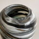 Blown glass vase - Blue, grey and black marbled - Contemporary design