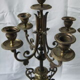 Pair of bronze Napoleon III marble candelabra with mantelpiece decoration