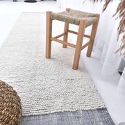2x8 Blue White Moroccan Runner Rug, 68x250 Cm