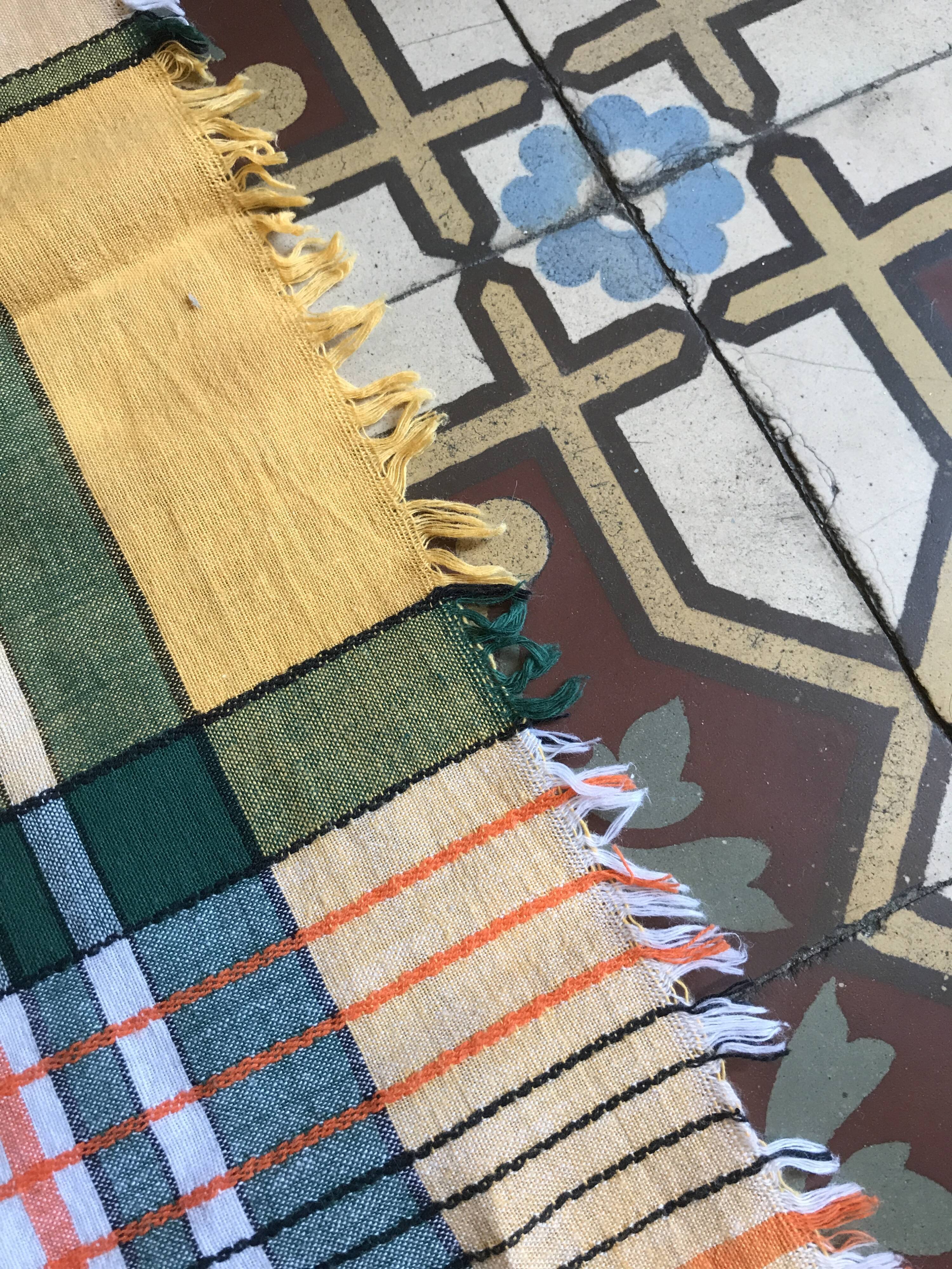 Checkered tablecloth