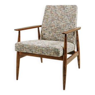 Vintage armchair mid-century modern design knitted fabric