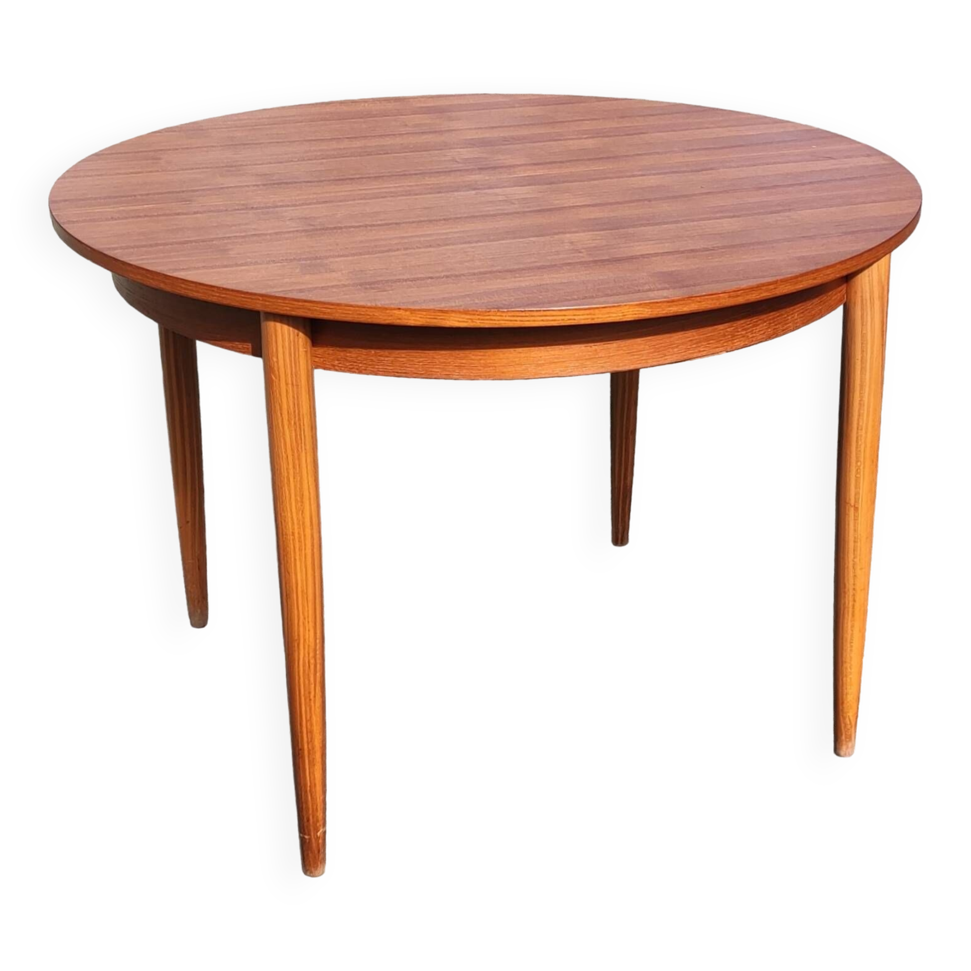 Old round extendable Scandinavian style table from the 1960s