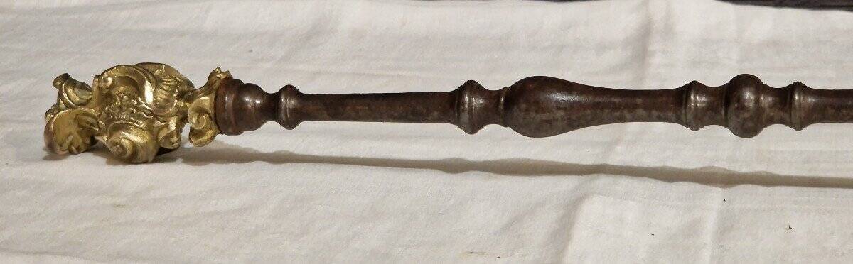 Bronze Gilt and Iron Fireplace Tool Set from the 19th Century