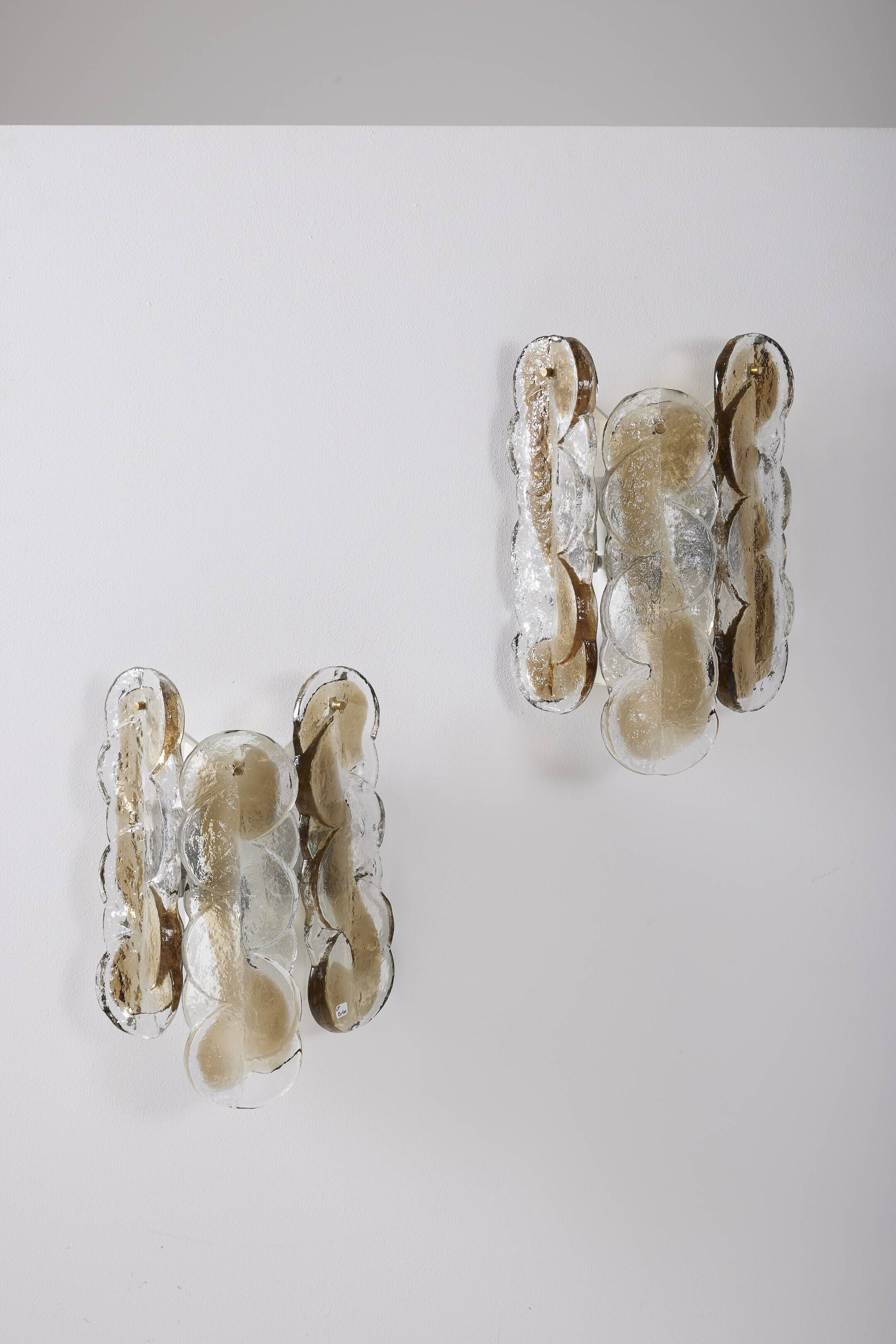 Pair of julius theodor kalmar glass wall lights, 1960s
