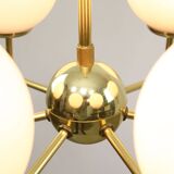 Mid-century Upward Sputnik Golden Chandelier, 60s