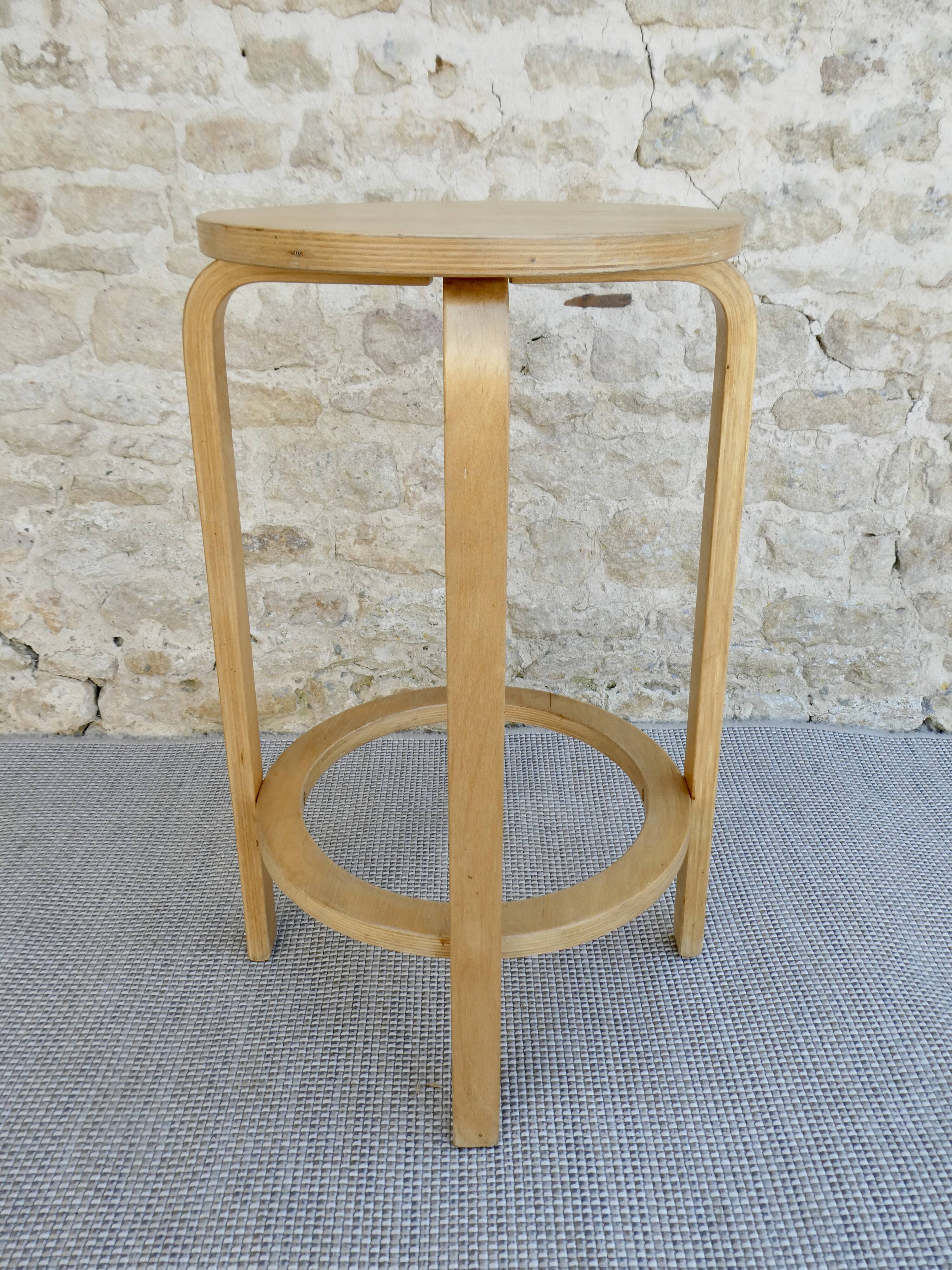 High wooden tabouret