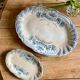 Set of 2 raviers, vintag dishes in iron earth, Regency model of Saint Amand