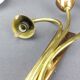 Vintage brass wall light with 3 glass tulips.