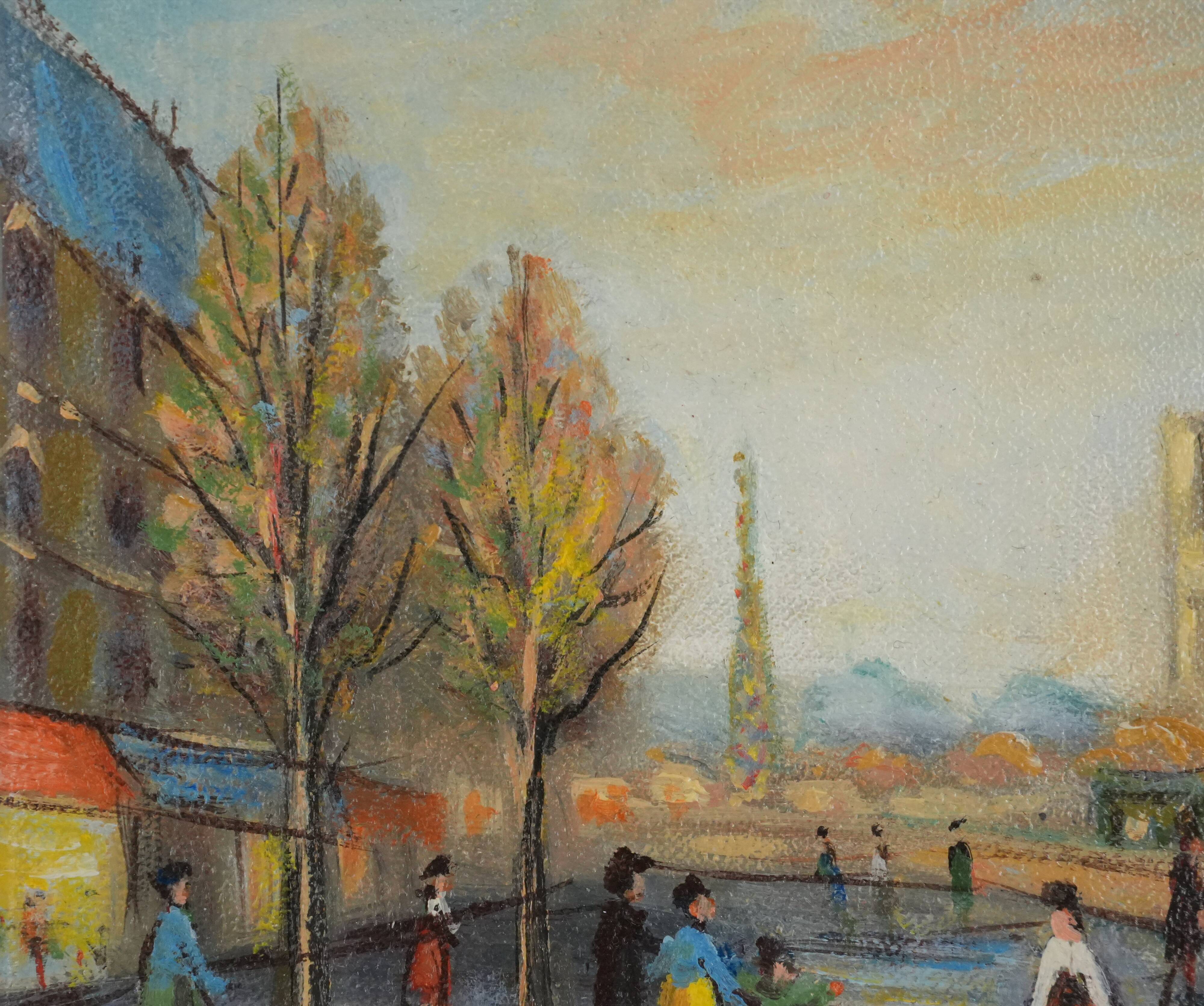 Michel PABOIS : Paris, Vue sur Notre Dame, huile sur toile originale signée