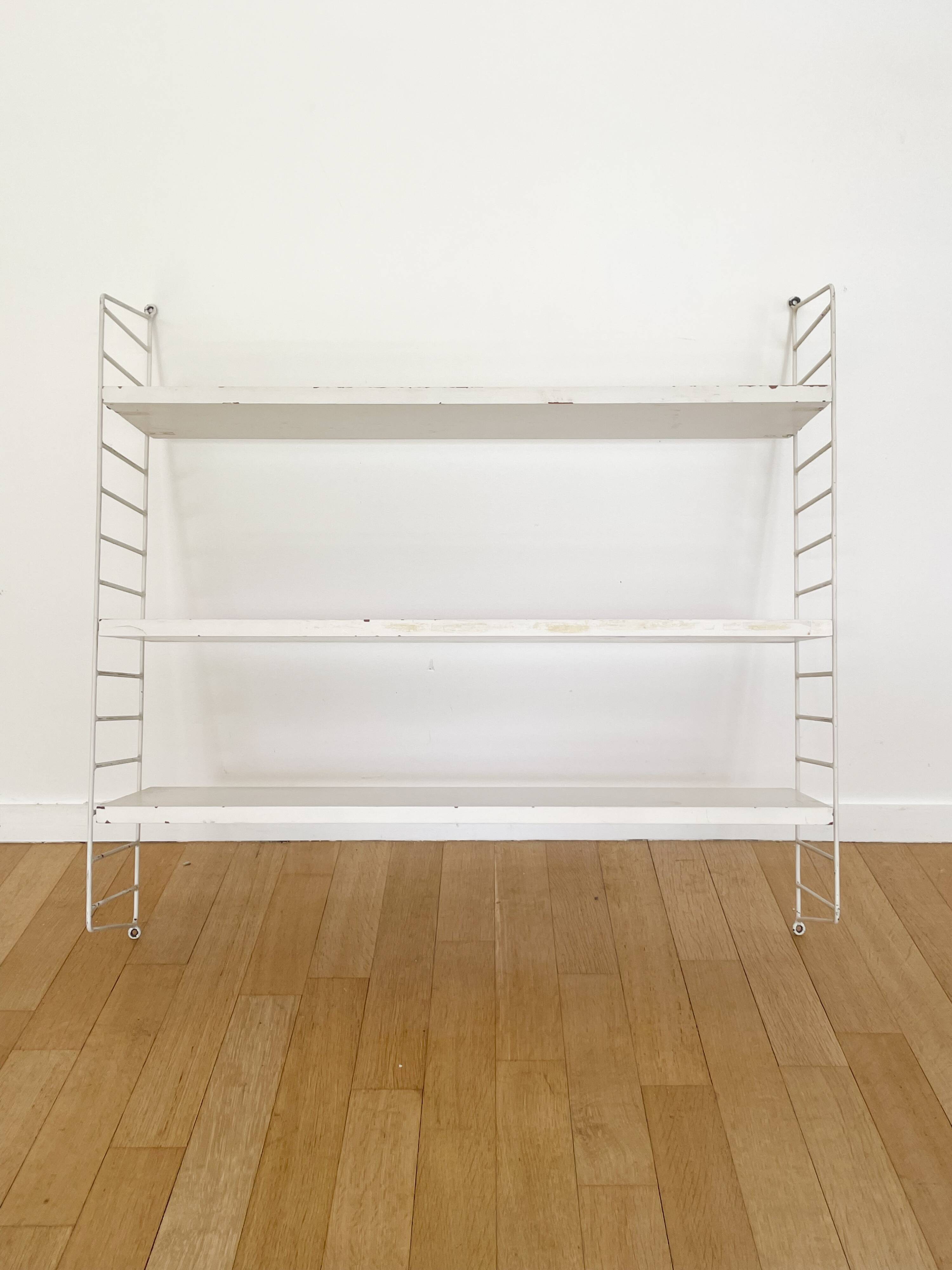 Wall shelf solid wood white
