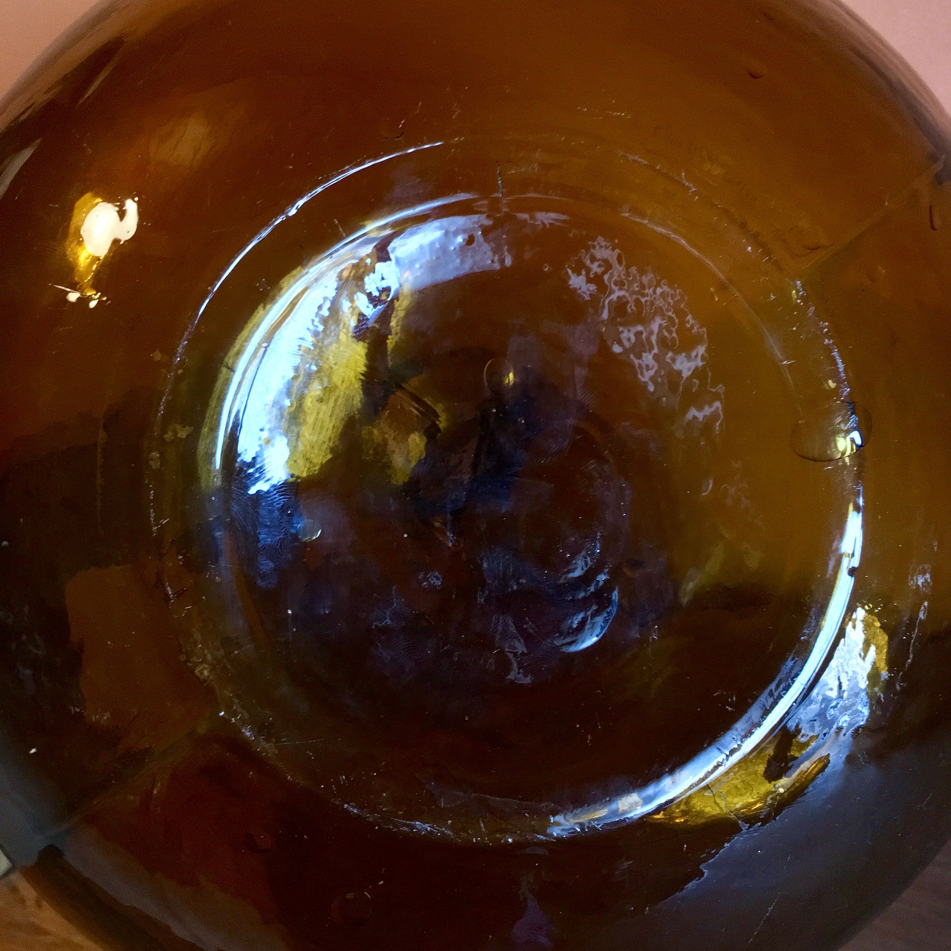 Old amber demijohn, 19th century, 10 litres