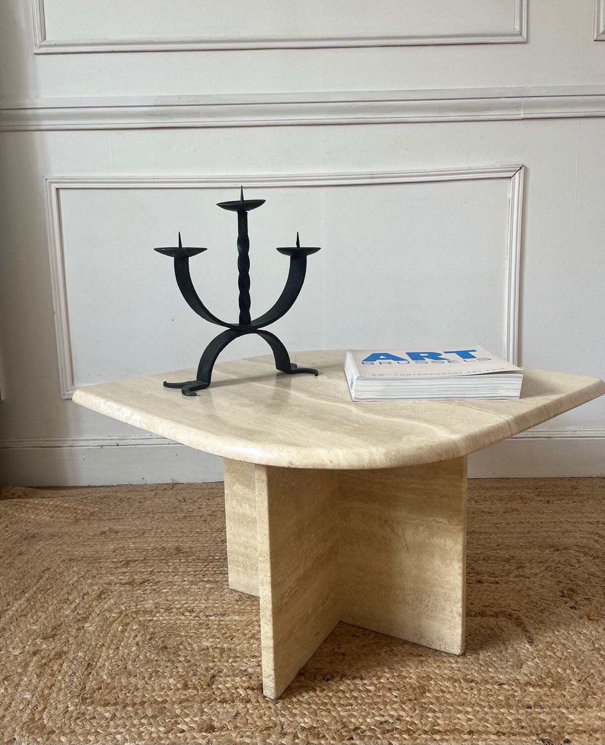 Travertine coffee table