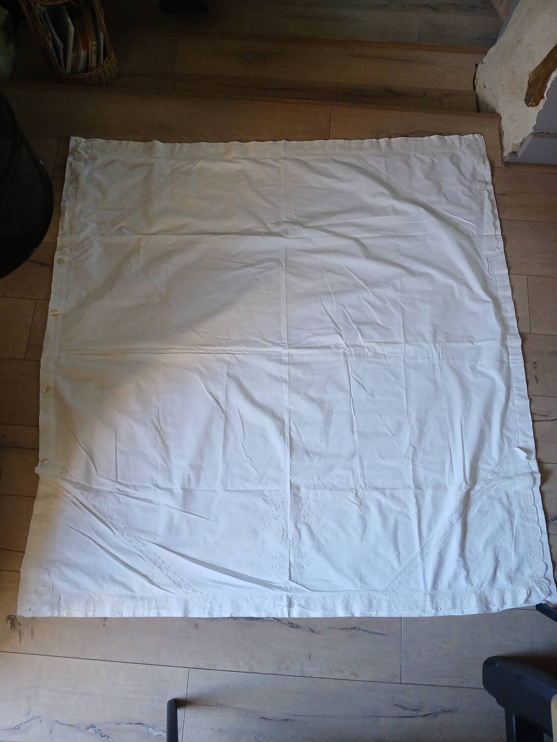 Antique embroidered duvet cover