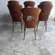 Set of six plywood dining chairs by Baumann, France, 1950s.