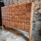 Antique pine drawer cabinet with 50 drawers, apothecary or hardware, 19th century