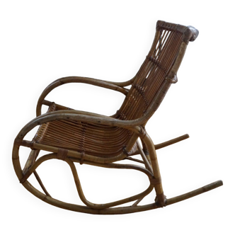 Rocking chair en rotin