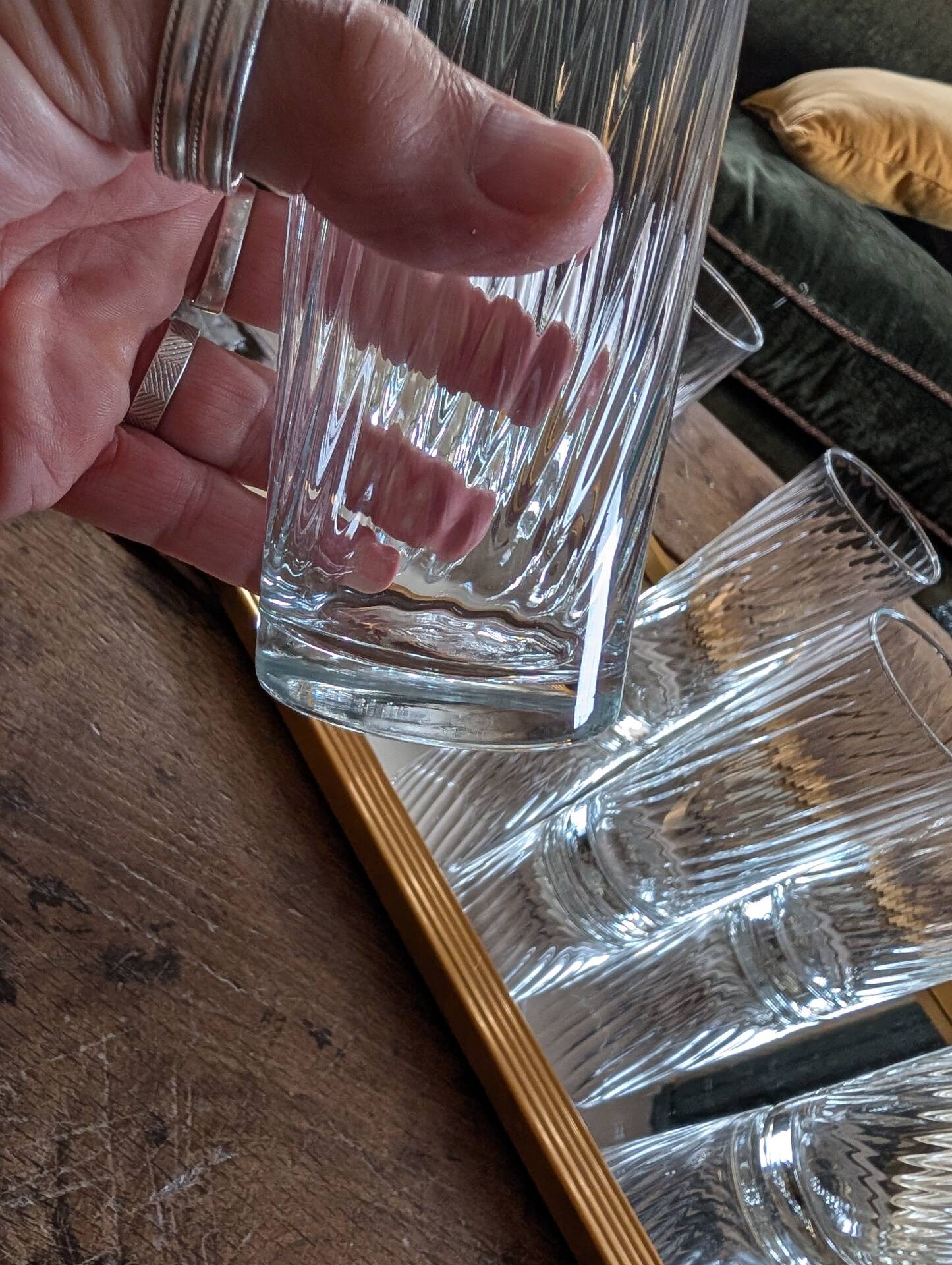 6 long drink glasses from the 80s – optical relief