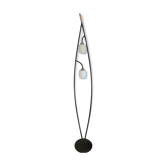 Floor lamp 50s in brass metal and opaline